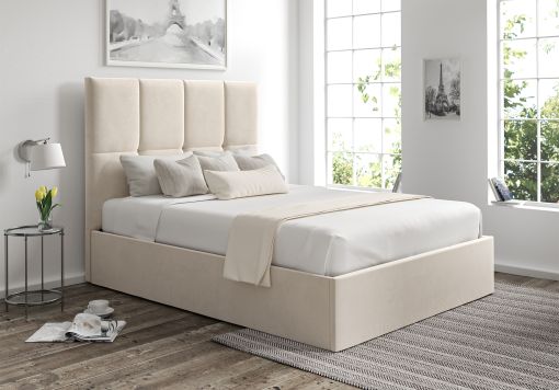 Turin Hugo Ivory Upholstered Ottoman Bed Frame Only