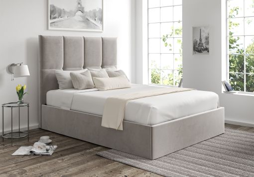 Turin Hugo Platinum Upholstered Ottoman Bed Frame Only