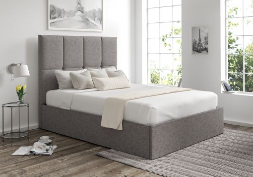 Turin Trebla Charcoal Upholstered Ottoman Bed Frame Only