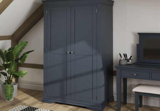 Harley Midnight Grey 2 Door Hanging Wardrobe