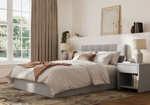 Valencia Fog Ottoman Bed Frame