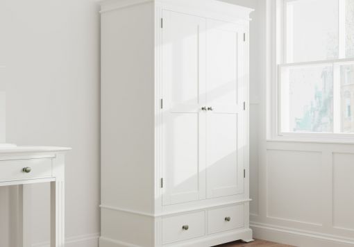 Tilly White 2Drw Bedside Cabinet