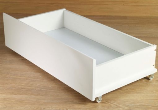 White Underbed Drawers Pair Of, Wooden Under Bed Storage With Wheels