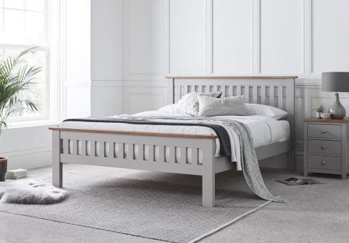 Wilmslow Light Grey Wooden Bed Frame