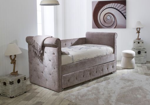 Chesterfield Upholstered Day Bed - Mink