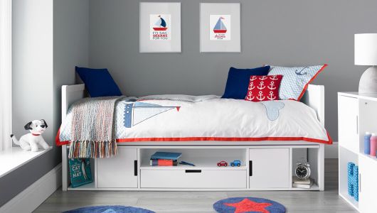 boys white single bed