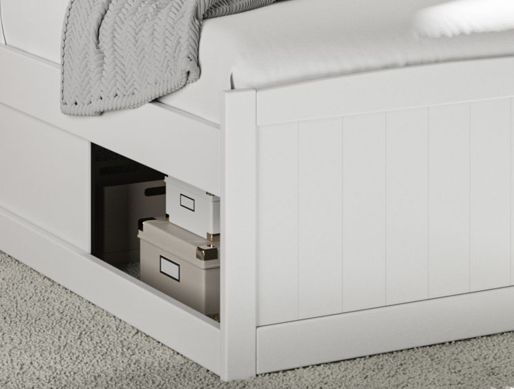Maxistore 3 Door White Wooden Storage Single Bed Frame