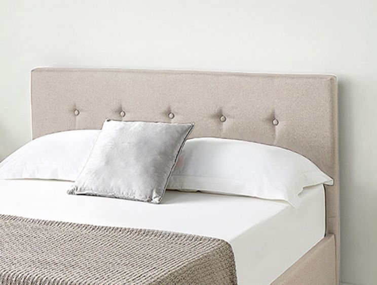 Essentials Upholstered Ottoman Beige Linen Single Bed Frame