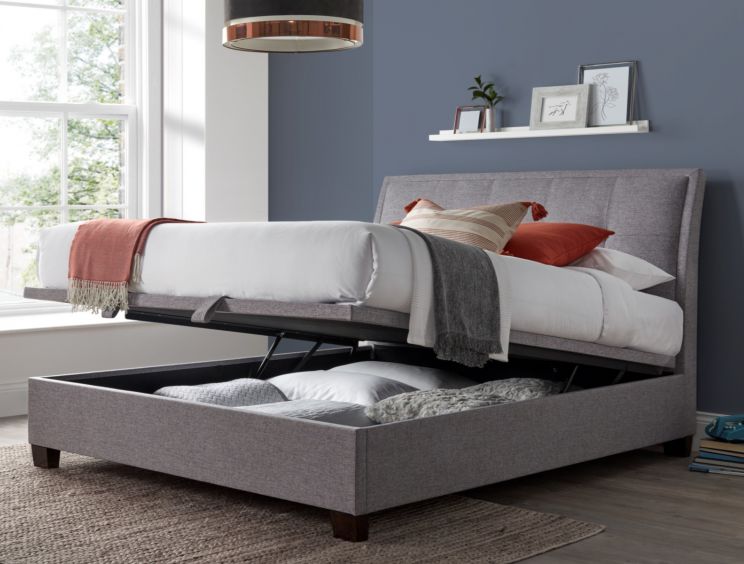 Kaydian Accent Upholstered Ottoman Storage Bed - Marbella Grey