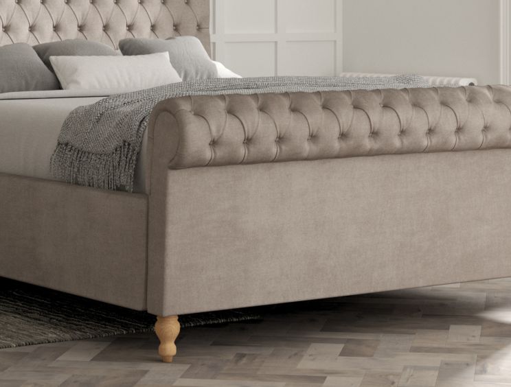 Aldwych Naples Silver Upholstered King Size Sleigh Bed Only