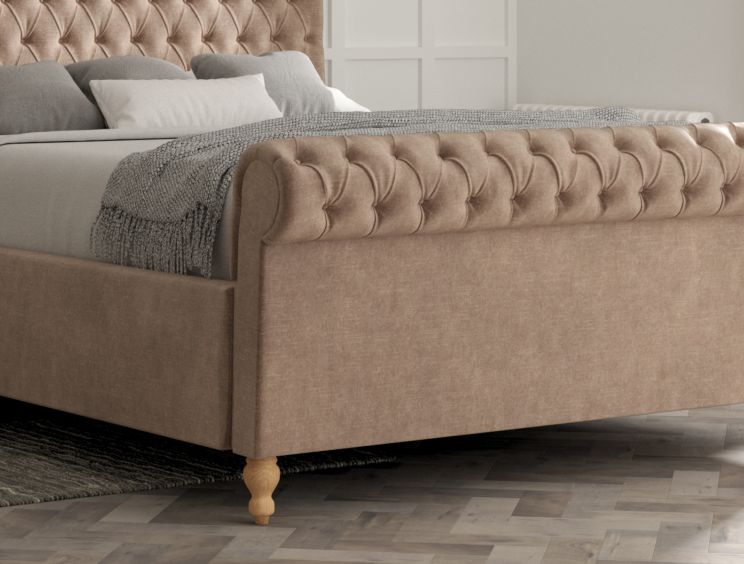 Aldwych Savannah Mocha Upholstered Single Sleigh Bed Only