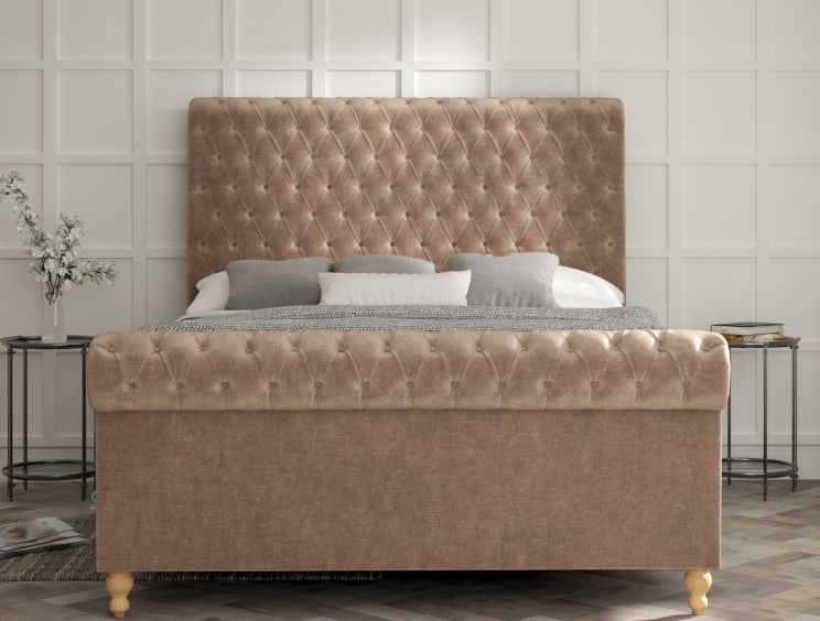 Aldwych Savannah Mocha Upholstered Super King Size Sleigh Bed Only