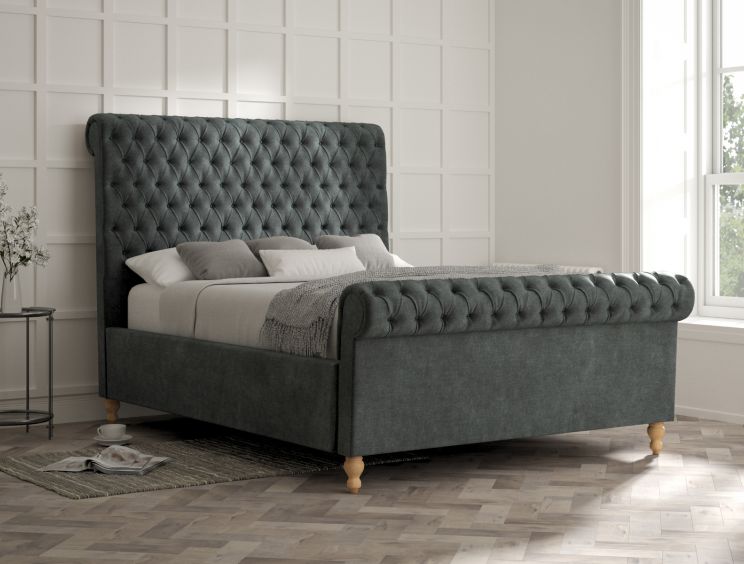 Aldwych Savannah Ocean Upholstered Double Sleigh Bed Only