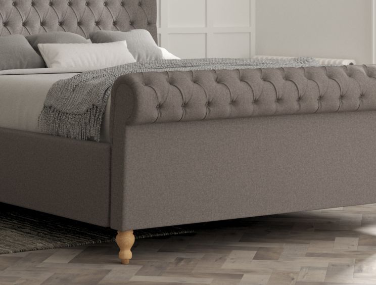 Aldwych Shetland Mercury Upholstered Compact Double Sleigh Bed Only