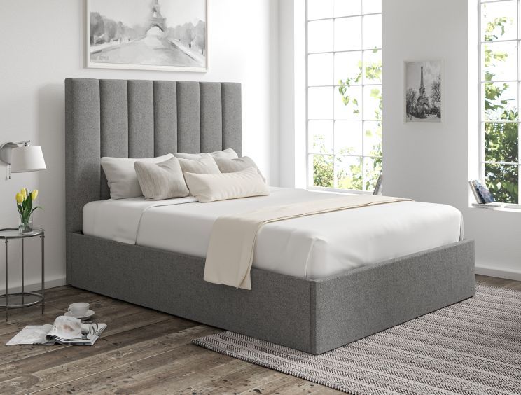 Amalfi Arran Pebble Upholstered Ottoman King Size Bed Frame Only