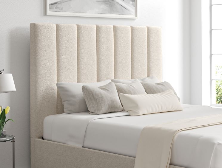 Amalfi Boucle Ivory Upholstered Ottoman Double Bed Frame Only