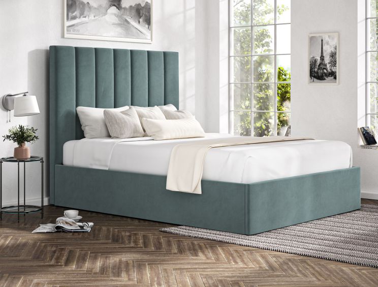 Amalfi Eden Sea Grass Upholstered Ottoman Double Bed Frame Only