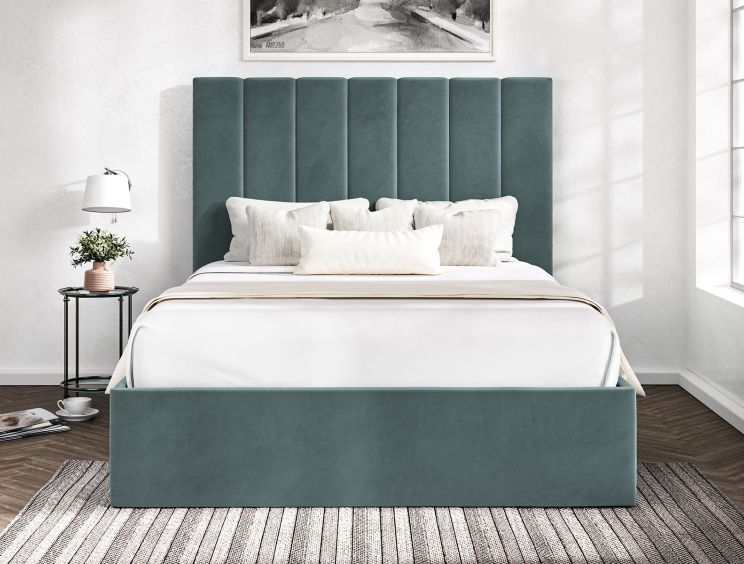 Amalfi Eden Sea Grass Upholstered Ottoman Double Bed Frame Only