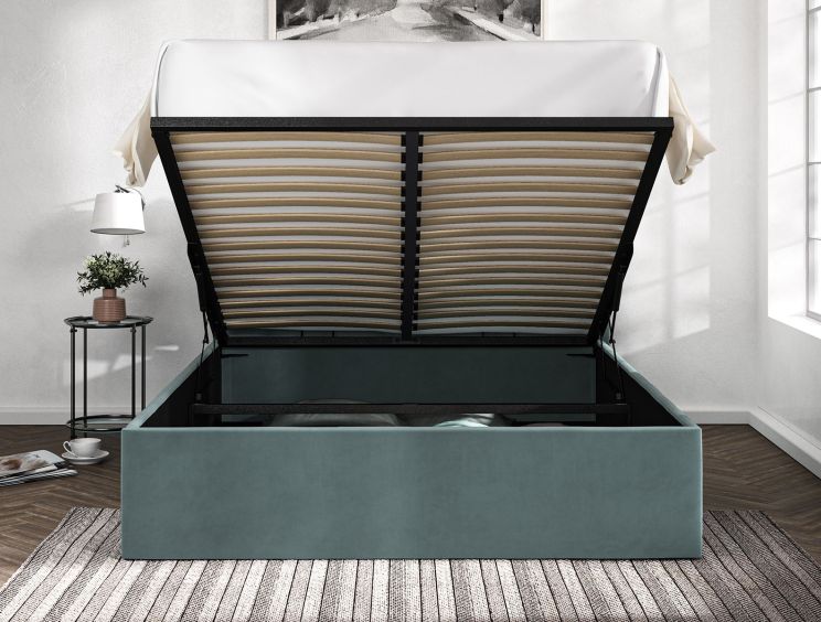 Amalfi Eden Sea Grass Upholstered Ottoman Double Bed Frame Only
