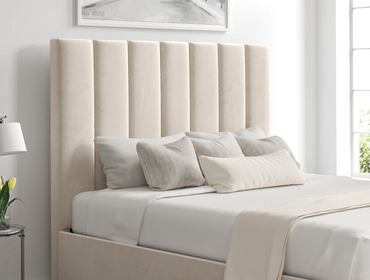 Amalfi Hugo Ivory Upholstered Ottoman King Size Bed Frame Only