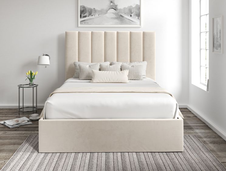 Amalfi Hugo Ivory Upholstered Ottoman Double Bed Frame Only