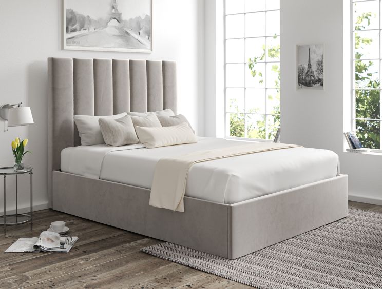 Amalfi Hugo Platinum Upholstered Ottoman King Size Bed Frame Only