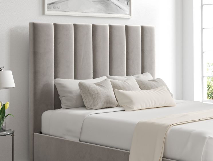 Amalfi Hugo Platinum Upholstered Ottoman King Size Bed Frame Only