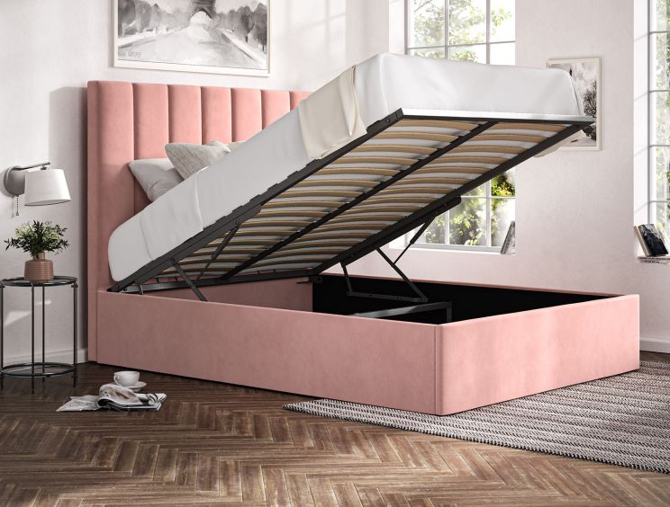 Amalfi Hugo Powder Upholstered Ottoman Single Bed Frame Only