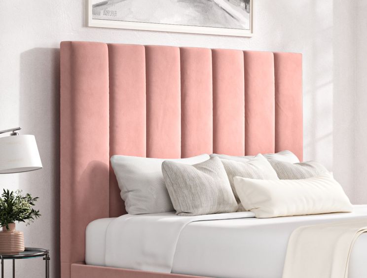 Amalfi Hugo Powder Upholstered Ottoman Compact Double Bed Frame Only