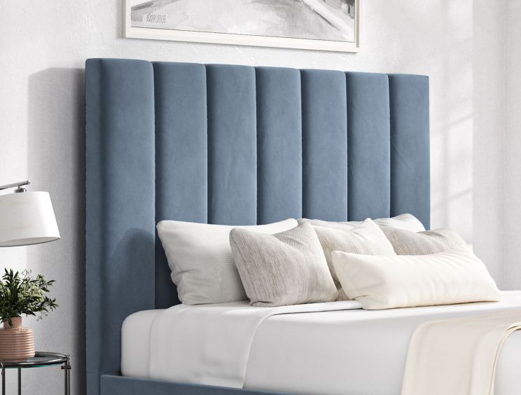 Amalfi Hugo Wedgewood Upholstered Ottoman Single Bed Frame Only