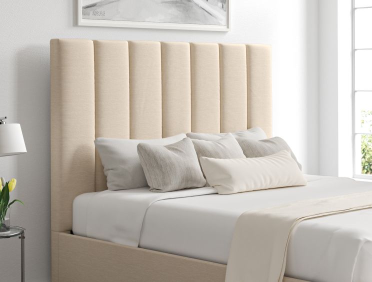 Amalfi Linea Linen Upholstered Ottoman Double Bed Frame Only