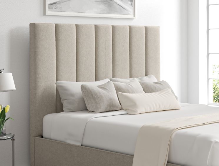 Amalfi Trebla Flax Upholstered Ottoman Double Bed Frame Only