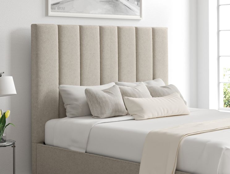 Amalfi Trebla Flax Upholstered Ottoman King Size Bed Frame Only