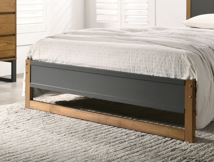 Harmony Amelia Charcoal Wooden Double Bed Frame Only