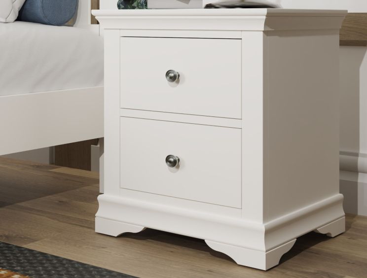 Anna White 2Drw Large Bedside Cabinet Only