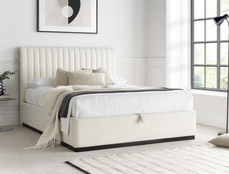 Anna Ottoman Cream Boucle - King Bed Frame Only