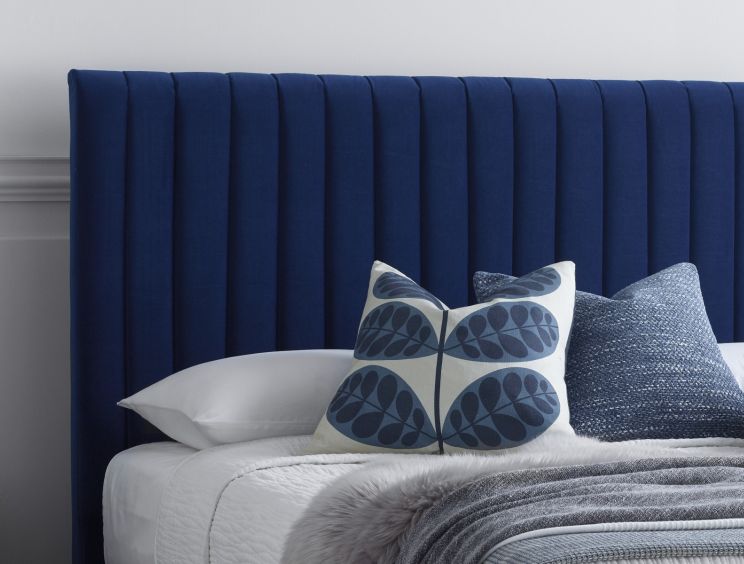 Annabel Ottoman Blue Velvet Upholstered Double Bed Frame Only