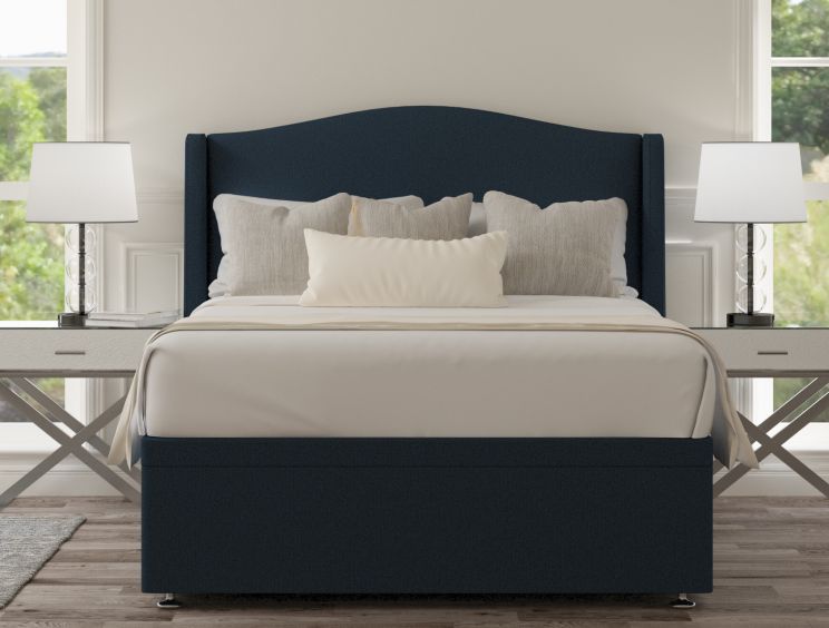 Mabel Ottoman Double Arran Cyan Headboard & Base