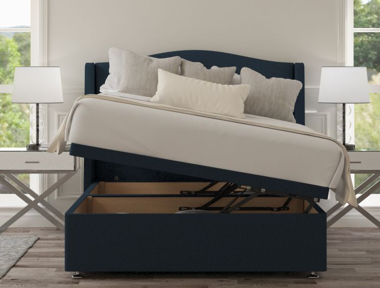 Mabel Ottoman Double Arran Cyan Headboard & Base