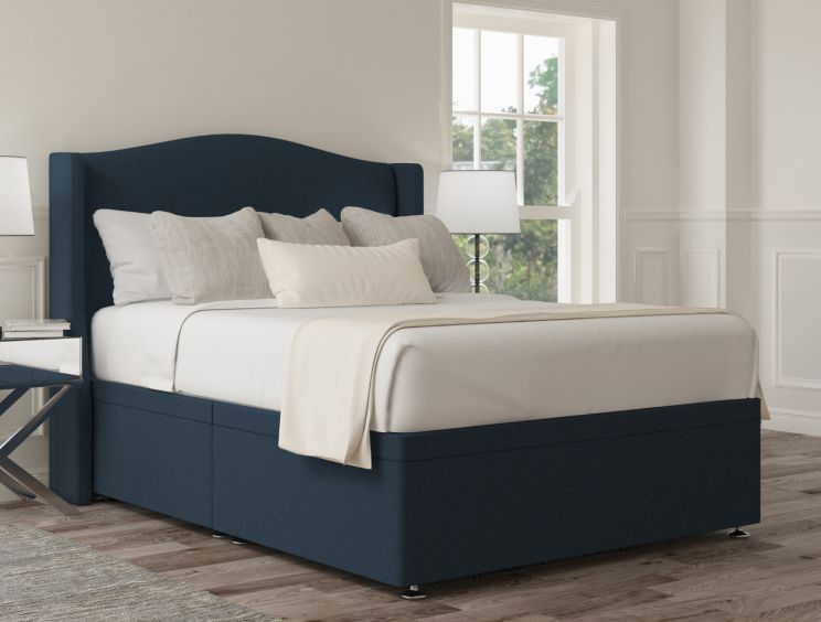 Mabel Ottoman Super King Size Arran Cyan Headboard & Base