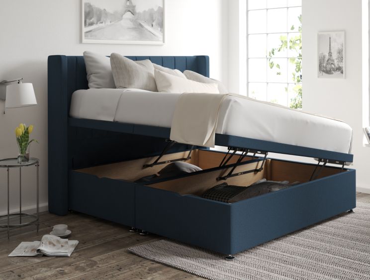 Aurelia Ottoman King Size Arran Cyan Headboard & Base
