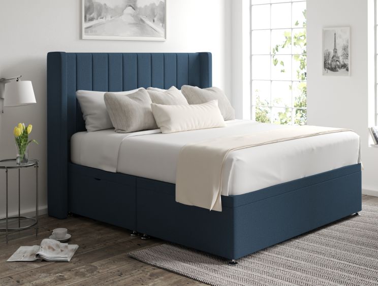 Aurelia Ottoman King Size Arran Cyan Headboard & Base