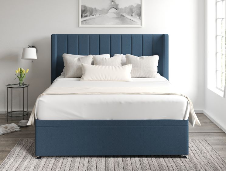 Aurelia Ottoman King Size Arran Cyan Headboard & Base