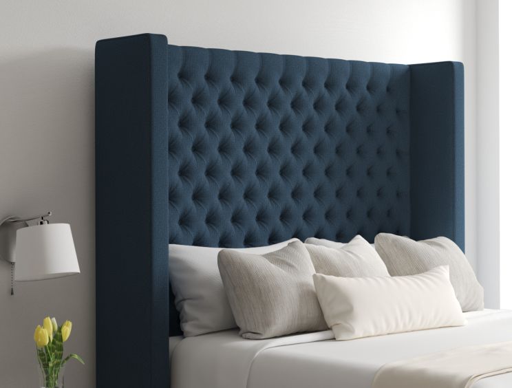 Emma Ottoman Super King Size Arran Cyan Headboard & Base