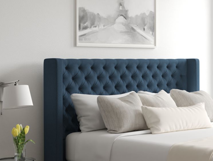 Bella Ottoman Super King Size Arran Cyan Headboard & Base