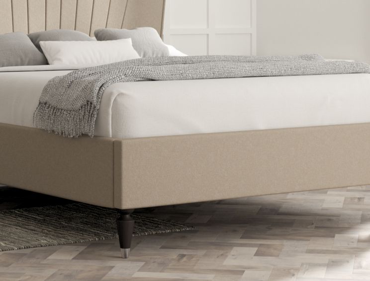 Melbury Upholstered Bed Frame - Double Bed Frame Only - Arran Natural