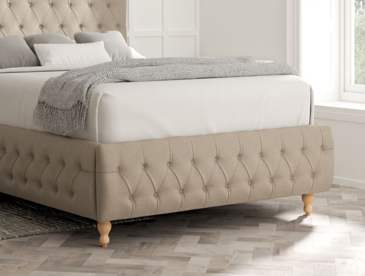 Billy Upholstered Bed Frame - King Size Bed Frame Only - Arran Natural