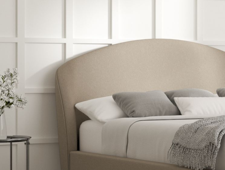 Lunar Upholstered Bed Frame - King Size Bed Frame Only - Arran Natural