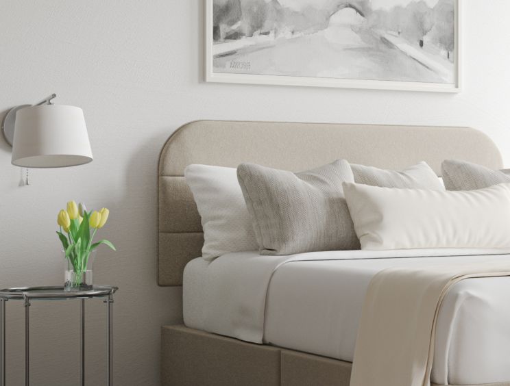 Makayla Arran Natural Upholstered King Size Headboard Only