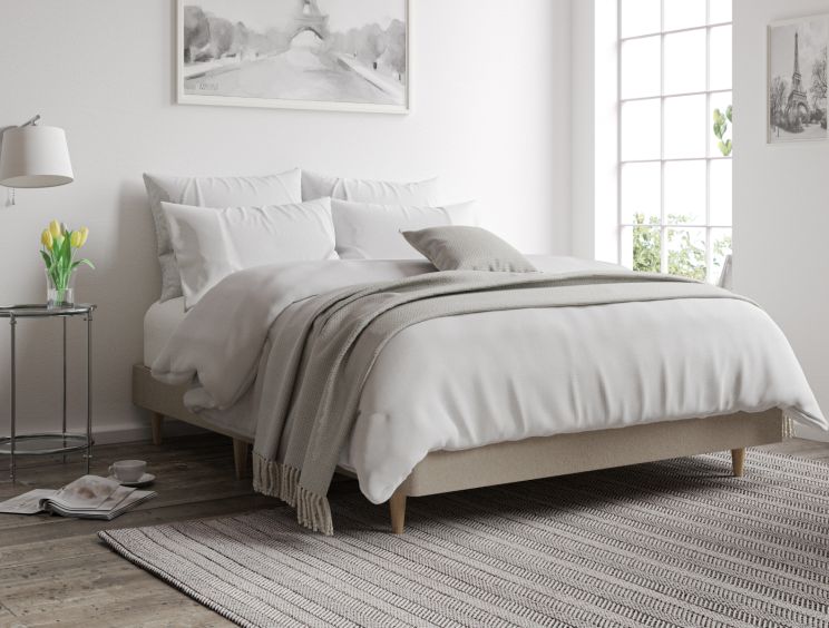 Classic Shallow Upholstered Arran Natural Double Base Only